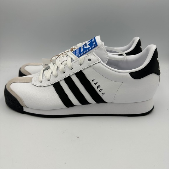 Adidas Samoa OG Classic Sneakers Shoe 3 Stripe White Black Men's 10.5 DS No Box - Picture 4 of 11